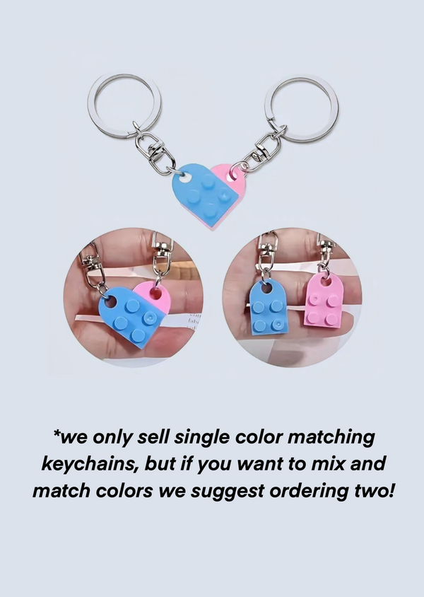 Matching Connecting Brick Keychains