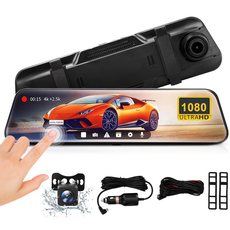 1080P Dual Dash Cam with 10'' Touchscreen & Front/Rear Camera